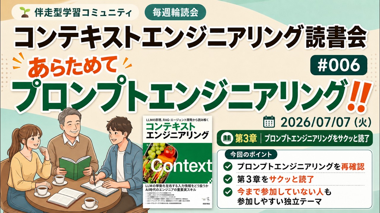 コンテキストエンジニアリング読書会#006:LLM学習の振り返りとプロンプト開発